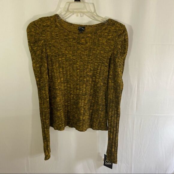 Art Class Girl’s Long Sleeve Puff Shoulder Ribbed Top - Picture 1 of 5